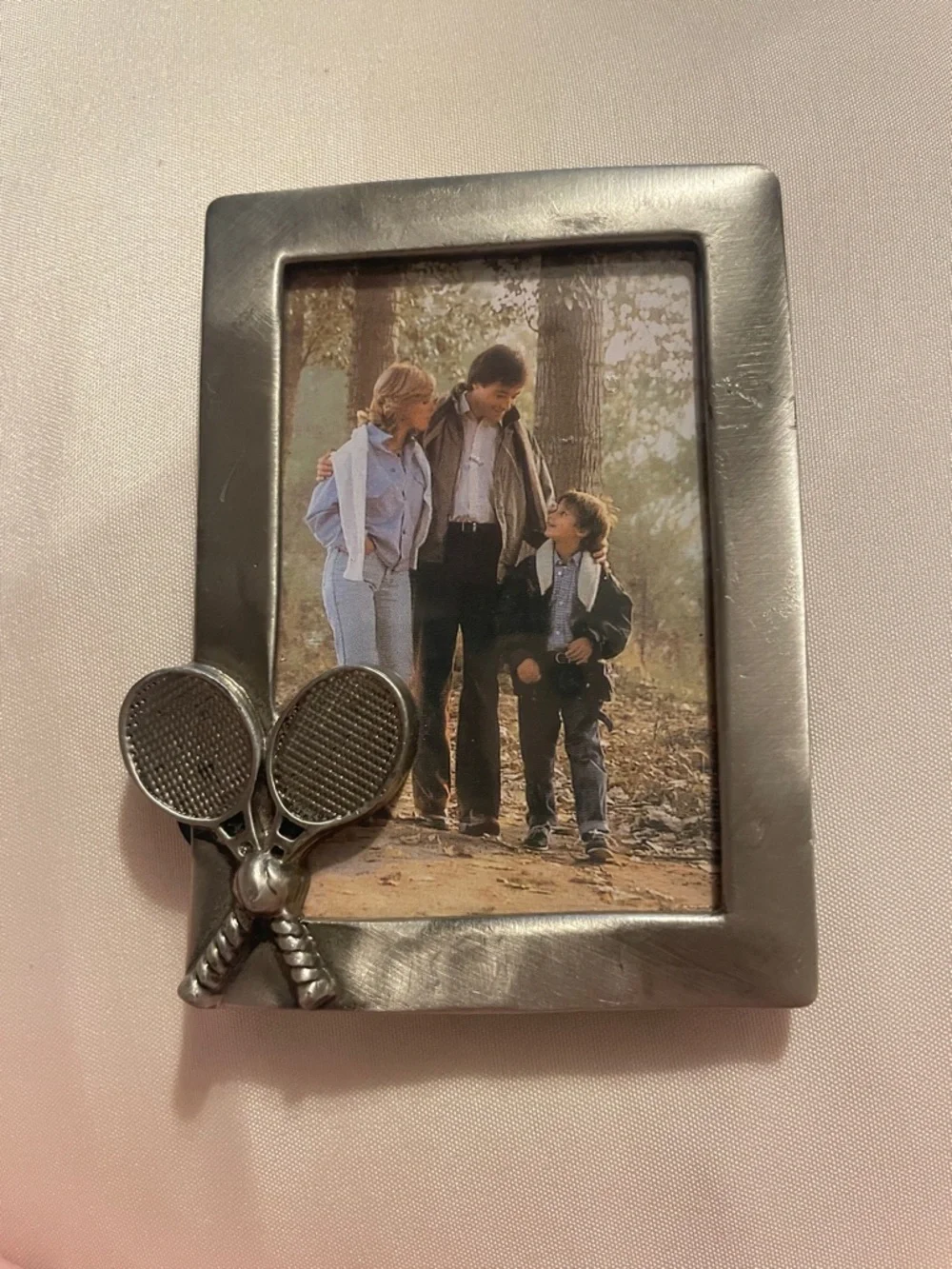 Pewter Tennis Racket Photo Frame  2x3